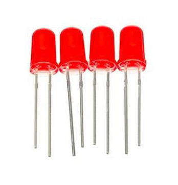 LED rojo de 10mm, 4uds